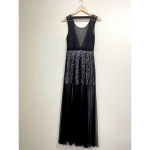 Black Sequin and Tulle Maxi dress